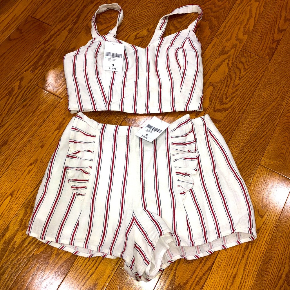 Brand new forever21 crop top and short set